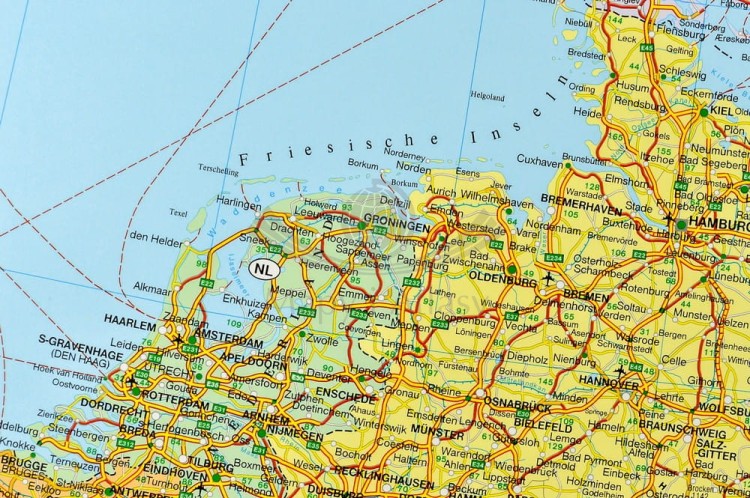 Europa polityczno-drogowa 1:2 600 000 Mapa w ramie Freytag&Berndt fragment 7