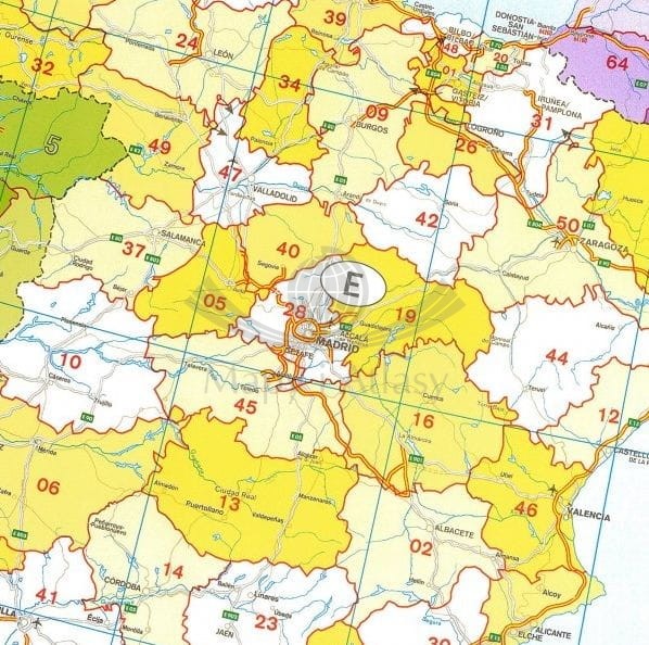 Europa kodowa 1:3 700 000 Mapa w ramie Freytag&Berndt fragment 2