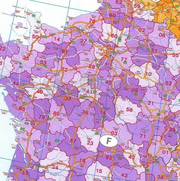 Europa kodowa 1:3 700 000 Mapa w ramie Freytag&Berndt fragment 3