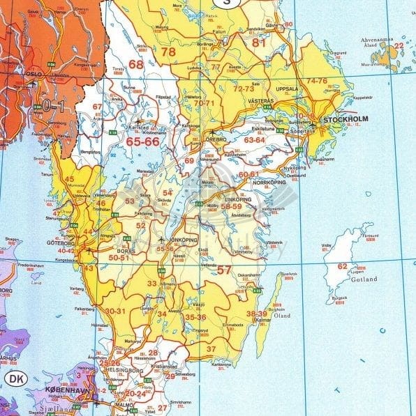 Europa kodowa 1:3 700 000 Mapa w ramie Freytag&Berndt fragment 5