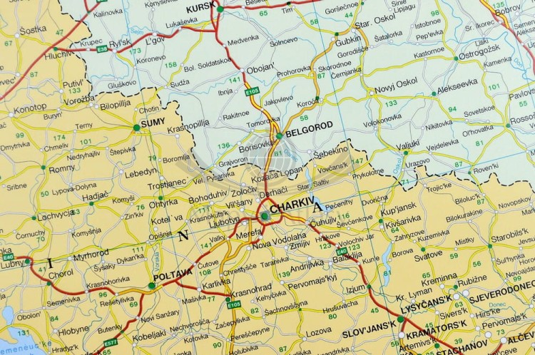 Europa polityczno-drogowa 1:3 500 000 Mapa w ramie Freytag&Berndt fragment 3