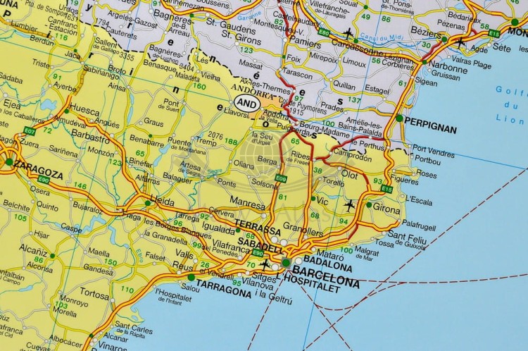 Europa polityczno-drogowa 1:3 500 000 Mapa w ramie Freytag&Berndt fragment 9