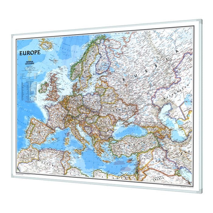 Europa 1:5 419 000. Mapa polityczna Classic do wpinania. Rama alu SLIM