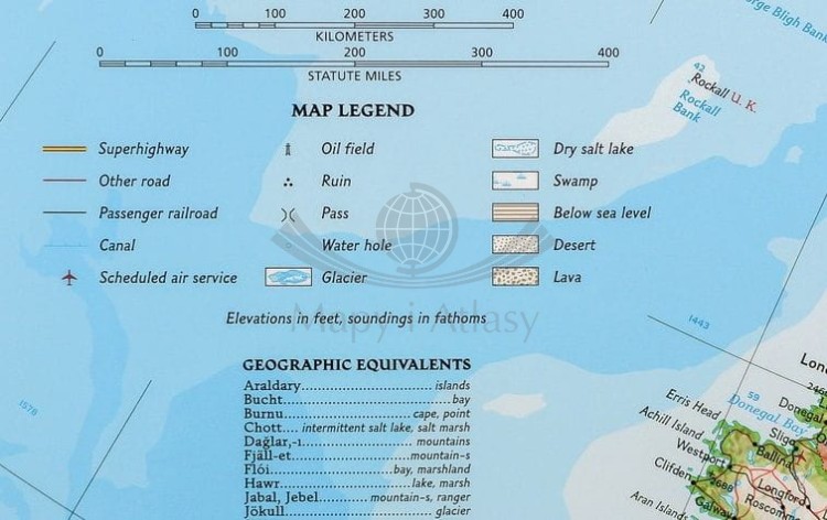 Europa polityczna Classic 1:8 399 000 Mapa magnetyczna National Geographic legenda