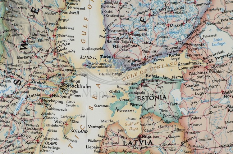 Europa 1:8 425 000. Mapa ekskluzywna. Rama alu SLIM. Fragment 6