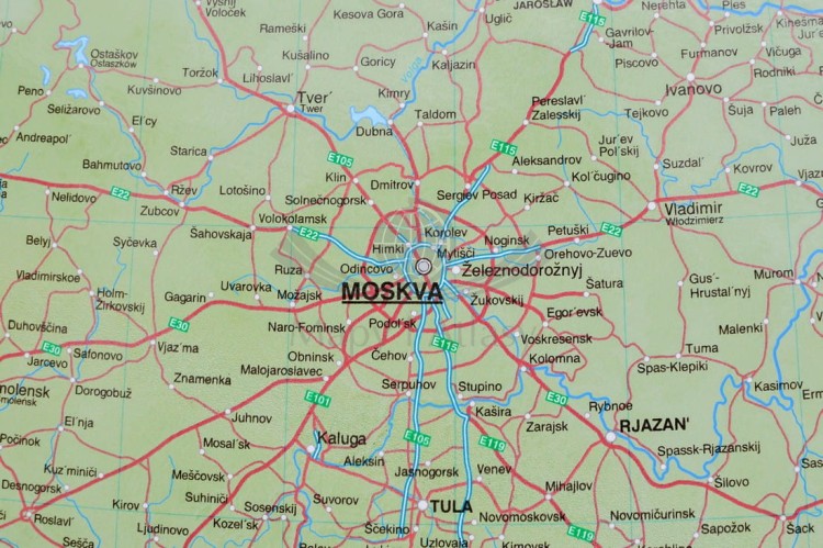 Europa polityczno-drogowa 1:3 700 000 Mapa w ramie Jokart fragment 3
