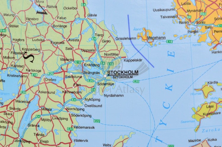 Europa polityczno-drogowa 1:3 700 000 Mapa w ramie Jokart fragment 5