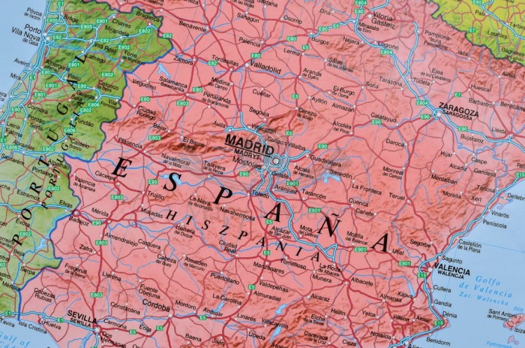 Europa polityczno-drogowa 1:3 700 000 Mapa w ramie Jokart fragment 6
