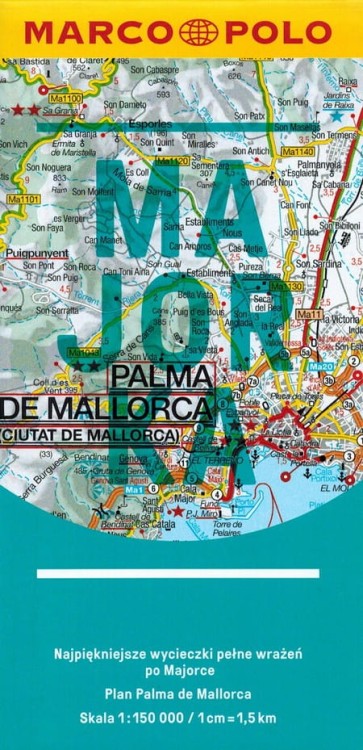 Majorka. Przewodnik z mapą w etui wydawnictwa Marco Polo. Mapa - okładka