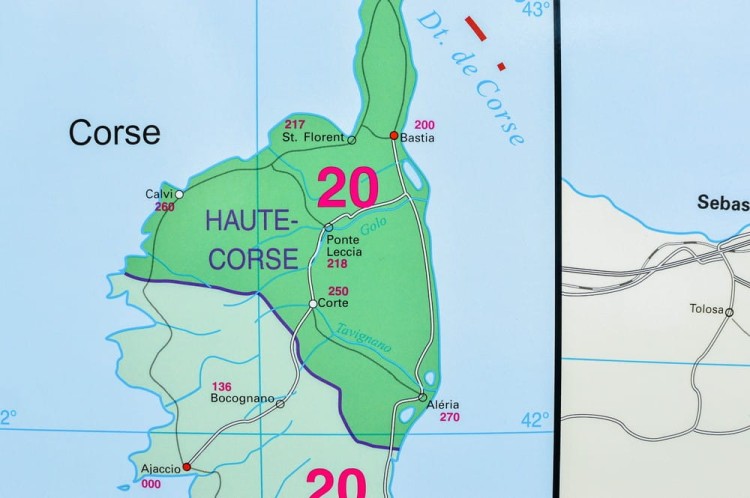 Francja 1:1 000 000. Mapa ścienna administracyjna z kodami pocztowymi. Wydawnictwo: Stiefel. Fragment 9