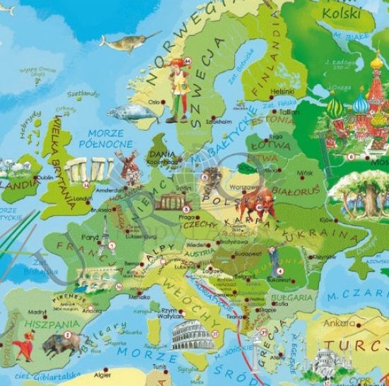 Świat. Mapa Młodego Odkrywcy. Puzzle dla dzieci wydawnictwa ArtGlob. Fragment 5