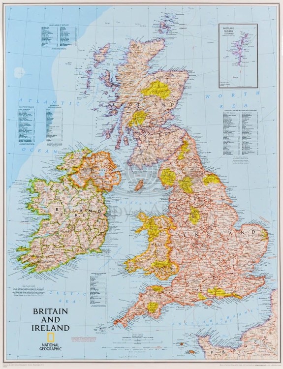 Wielka Brytania i Irlandia 1:1 687 000. Mapa ścienna wydawnictwa National Geographic