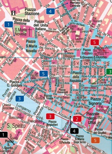Florencja 1:10 000. Laminowana mapa / Plan miasta wydawnictwa Freytag & Berndt. Fragment 2