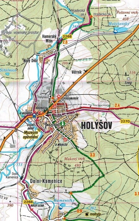 Pilzno i okolice, część południowa mapa turystyczna wydawnictwa Shocart. Fragment 1