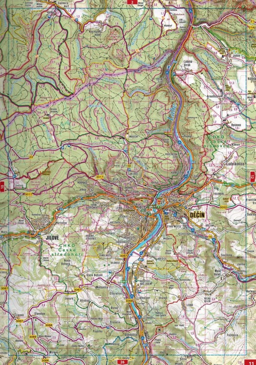 Czechy 1:75 000. Atlas rowerowy wydawnictwa Shocart. Przykładowy arkusz 1