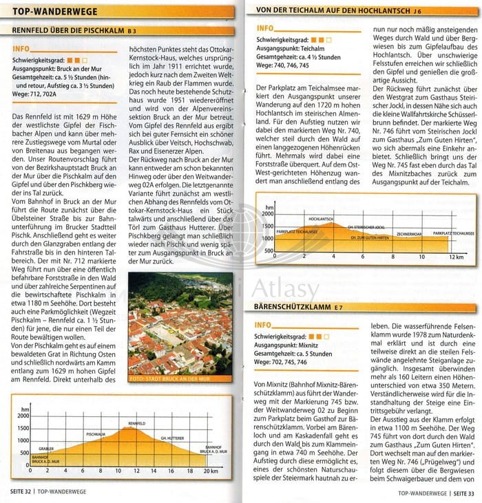 Grazer Bergland, Schockl, Almenland-Teichalm, Stubenbergsee. Mapa turystyczna WK 131 wydawnictwa Freytag & Berndt. Informator - przykładowe strony 2