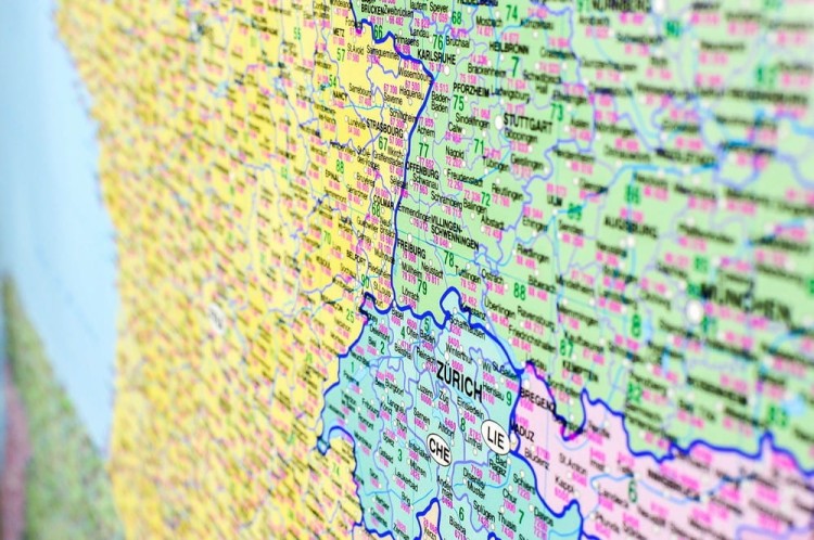 Europa 1:3 000 000. Mapa ścienna kodowa wydawnictwa Jokart. Fragment 8