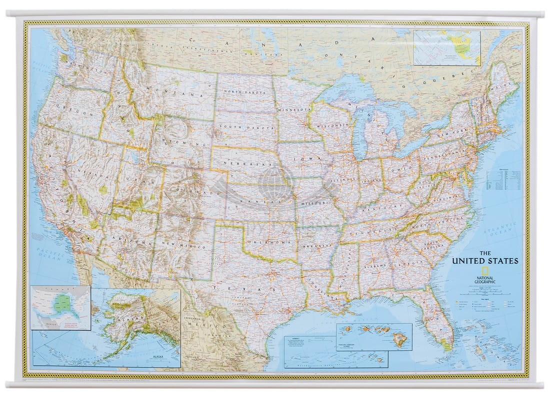 USA / Stany Zjednoczone 1:2 815 000. Mapa ścienna polityczna. National Geographic