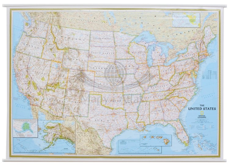 USA / Stany Zjednoczone 1:2 815 000. Mapa ścienna polityczna wydawnictwa National Geographic