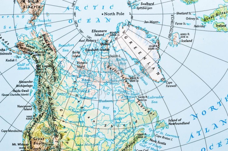 Ameryka Północna i Południowa 1:19 100 000. Mapa polityczna w wersji do wpinania. Wydawnictwo: National Geographic. Fragment 11