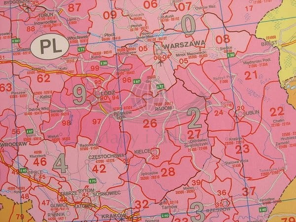 Europa 1:3 700 000. Mapa ścienna kodowa wydawnictwa Freytag & Berndt. Fragment 3