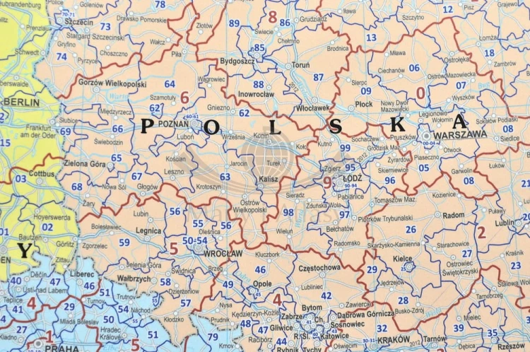 Europa kodowa 1:3 750 000 Mapa w ramie Eko-Graf fragment 2