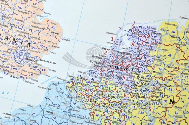 Europa kodowa 1:3 750 000 Mapa w ramie Eko-Graf fragment 6