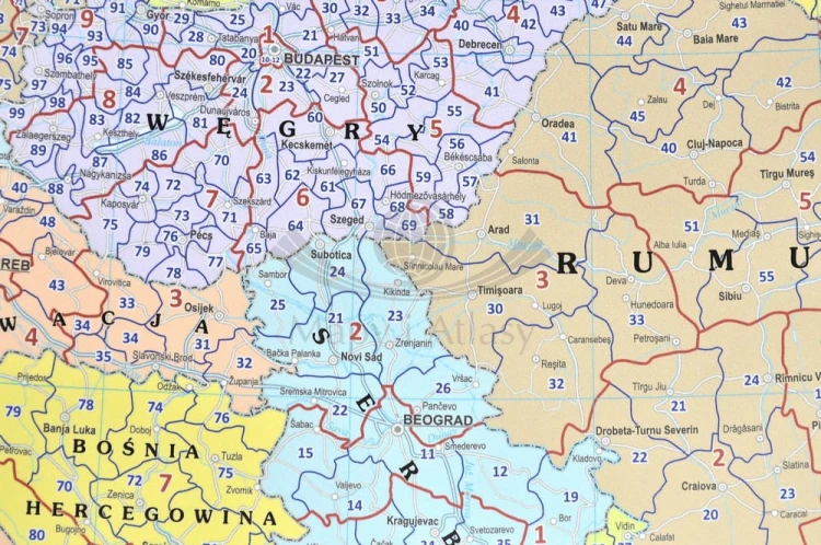 Europa kodowa 1:3 750 000 Mapa w ramie Eko-Graf fragment 7