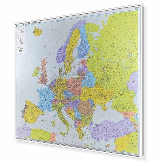 Europa 1:3 750 000. Mapa kodowa do wpinania. Rama alu SLIM