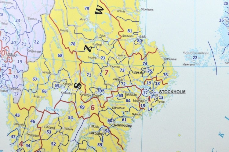 Europa kodowa 1:3 750 000 Mapa do wpinania Eko-Graf fragment 1