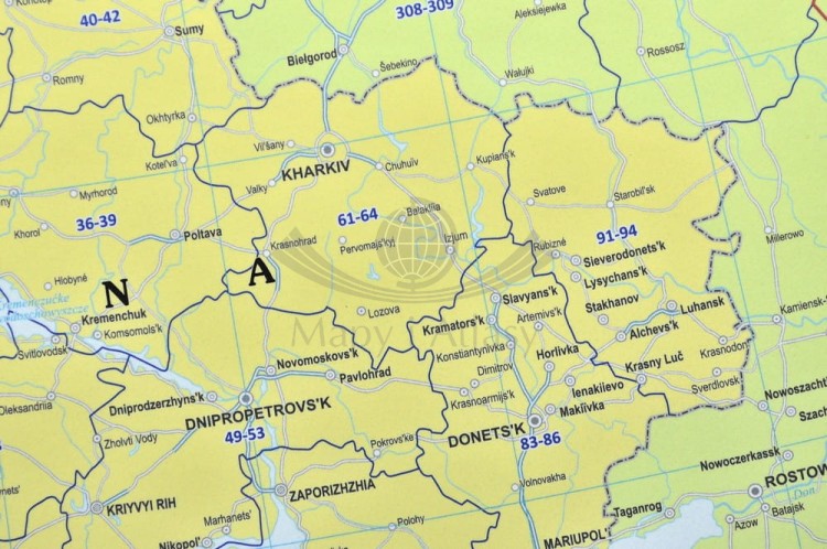 Europa kodowa 1:3 750 000 Mapa do wpinania Eko-Graf fragment 3