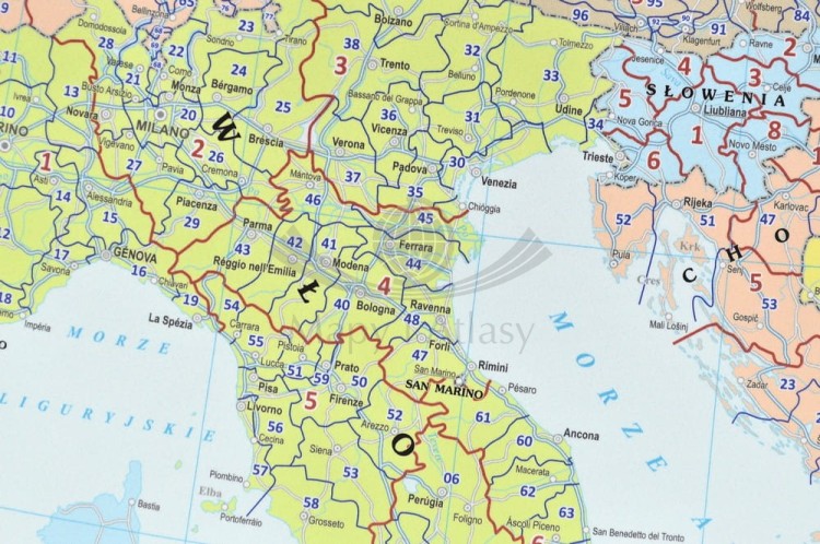 Europa kodowa 1:3 750 000 Mapa magnetyczna Eko-Graf fragment 4