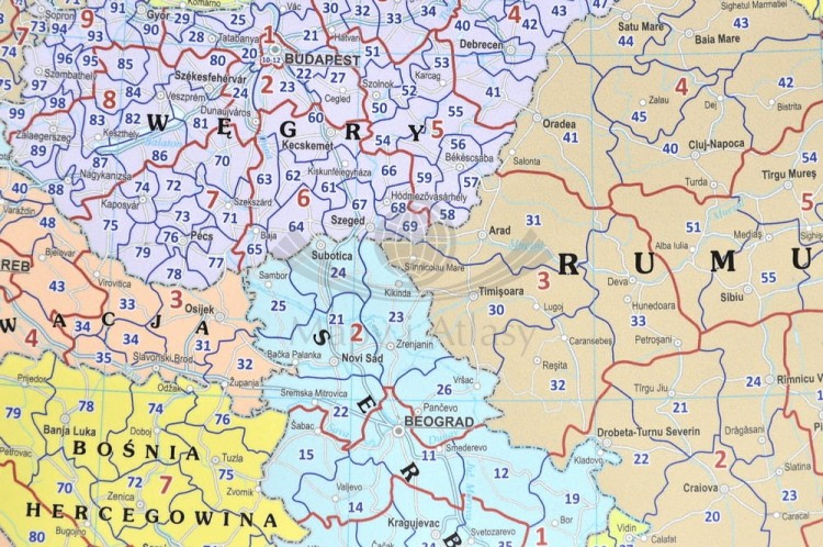 Europa kodowa 1:3 750 000 Mapa magnetyczna Eko-Graf fragment 7