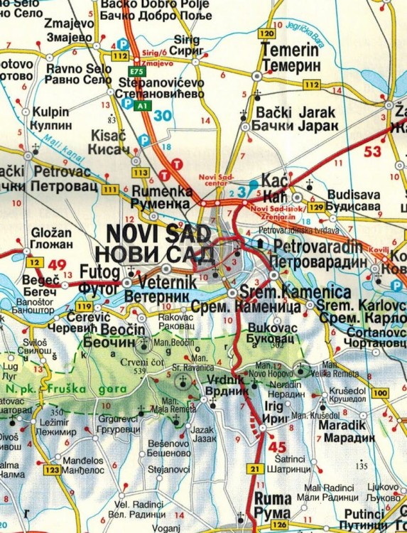 Serbia, Czarnogóra, Kosowo, Macedonia Mapa samochodowa Freytag &amp; Berndt. Fragment 1