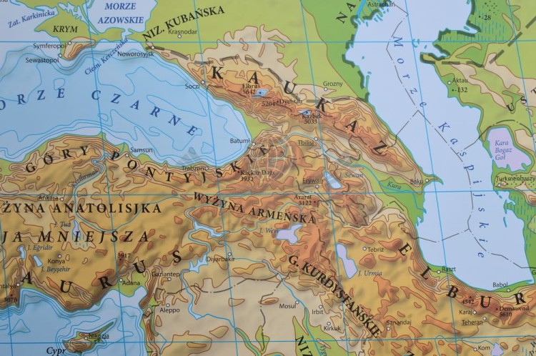 Europa fizyczna 1:7 000 000 Mapa w ramie Eko-Graf fragment 4