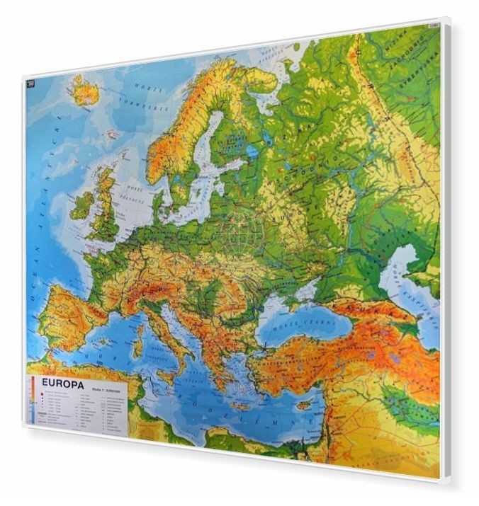 Europa 1:3 250 000. Mapa ogólnogeograficzna (fizyczna). Rama alu SLIM