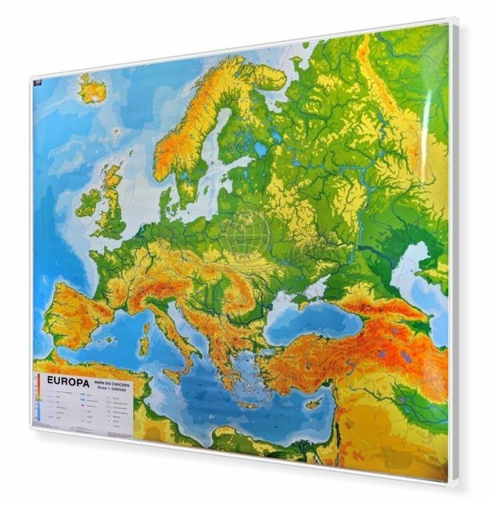 Europa ogólnogeograficzna (do ćwiczeń) 1:3 250 000 Mapa w ramie Nowa Era