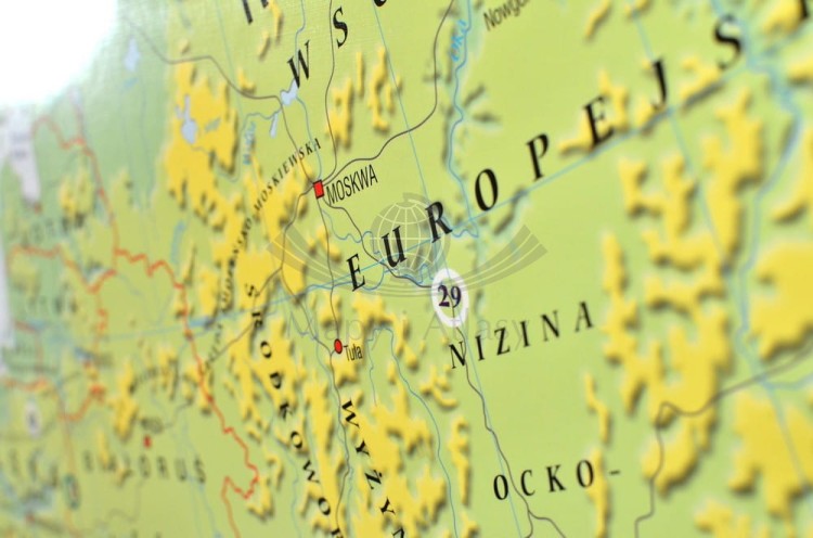 Europa fizyczna 1:4 000 000 Mapa w ramie Meridian fragment 3