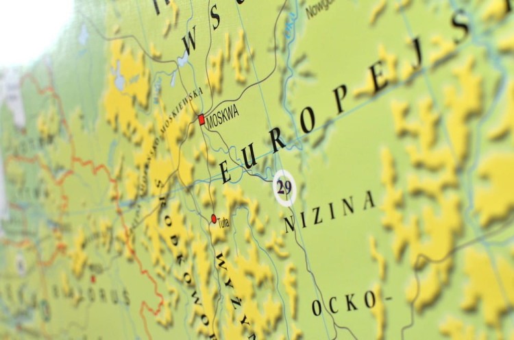 Europa fizyczna 1:4 000 000 Mapa do wpinania Meridian fragment 3