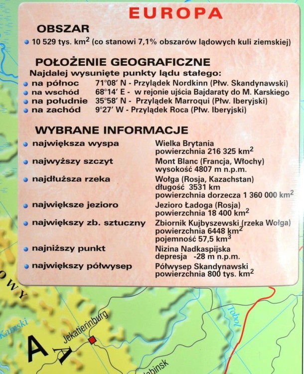 Europa fizyczna 1:4 000 000 Mapa do wpinania Meridian panel boczny 2