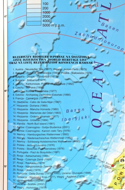 Europa fizyczna 1:4 000 000 Mapa do wpinania Meridian panel boczny 1