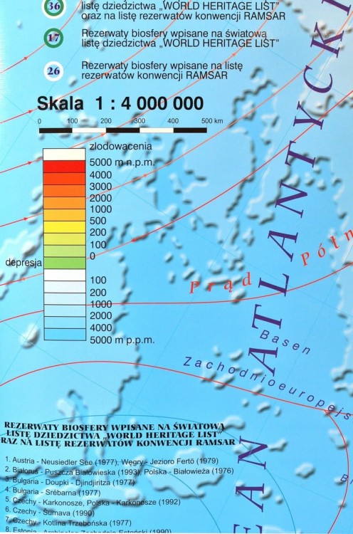 Europa fizyczna 1:4 000 000 Mapa do wpinania Meridian legenda 2
