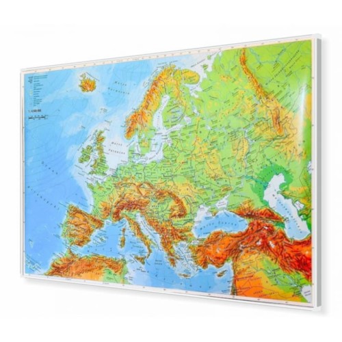 Europa fizyczna 1:4 500 000 Mapa w ramie Stiefel