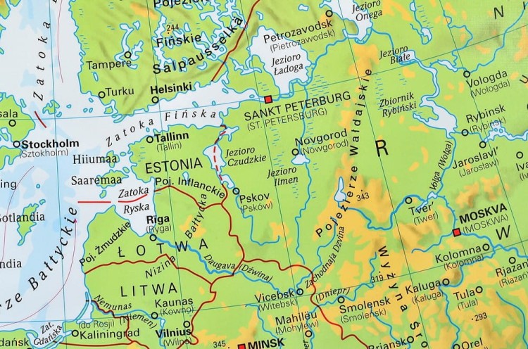 Europa fizyczna 1:4 500 000 Mapa do wpinania Stiefel fragment 2