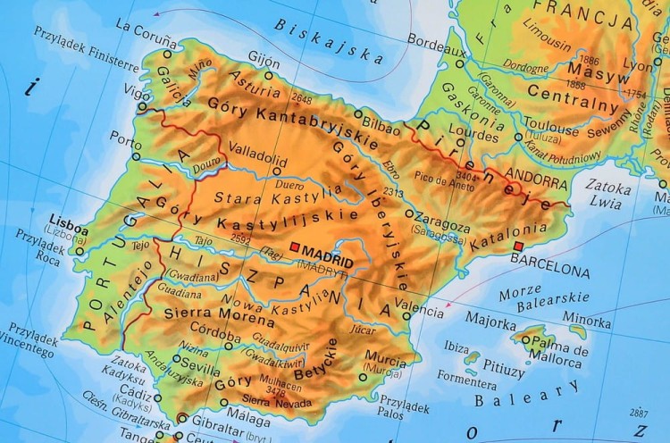 Europa fizyczna 1:4 500 000 Mapa magnetyczna Stiefel fragment 3