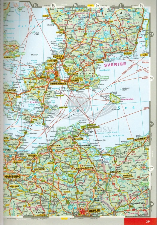 Europa 1:2 000 000 Atlas samochodowy Marco Polo przykładowy arkusz 1