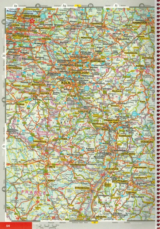 Europa 1:2 000 000 Atlas samochodowy Marco Polo przykładowy arkusz 2