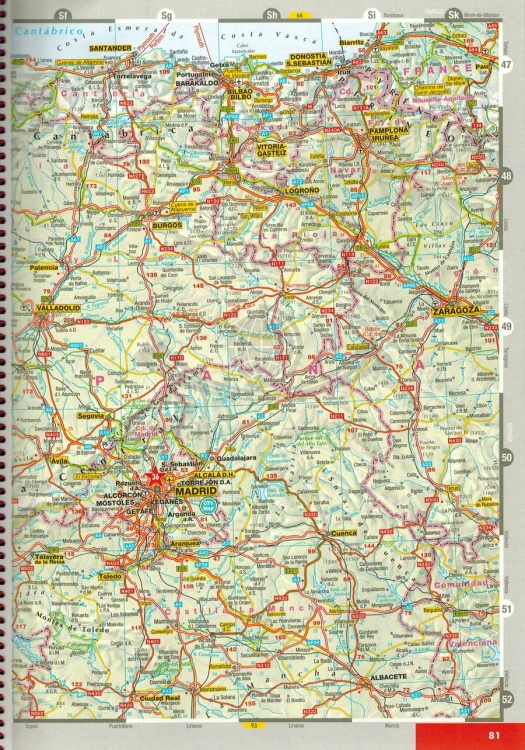 Europa 1:2 000 000 Atlas samochodowy Marco Polo przykładowy arkusz 3