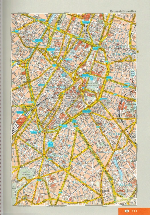 Europa 1:2 000 000 Atlas samochodowy Marco Polo plany miast przykładowy arkusz 1