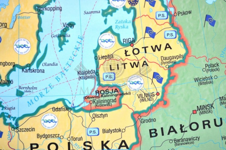 UE - strefa Shengen 1:4 000 000 Mapa w ramie Meridian fragment 3